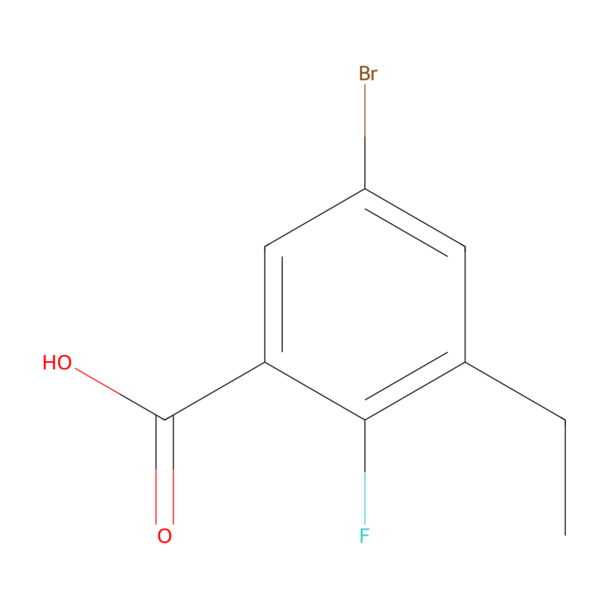 5-Bromo-3-ethyl-2-fluorobenZoic acid molecular structure, CAS 2709851-66-9