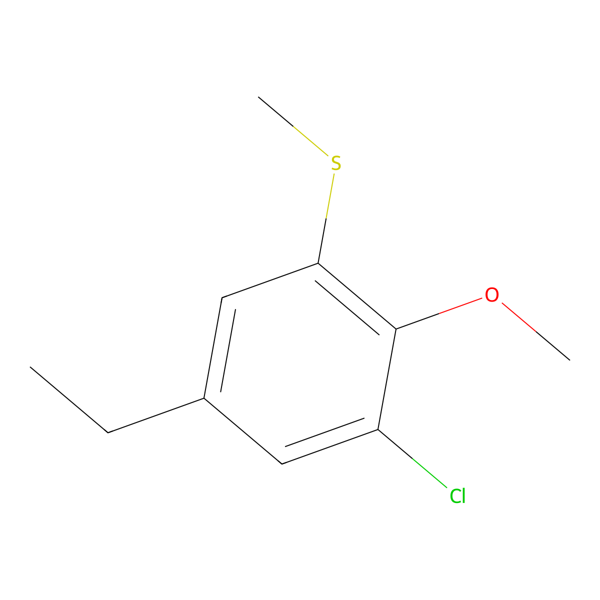 (3-Chloro-5-ethyl-2-methoxyphenyl)(methyl)sulfane molecular structure, CAS 2709891-32-5