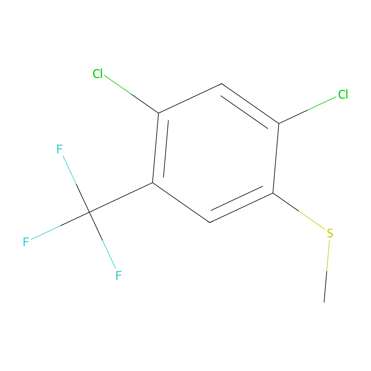 (2,4-Dichloro-5-(trifluoromethyl)phenyl)(methyl)sulfane molecular structure, CAS 2709895-87-2