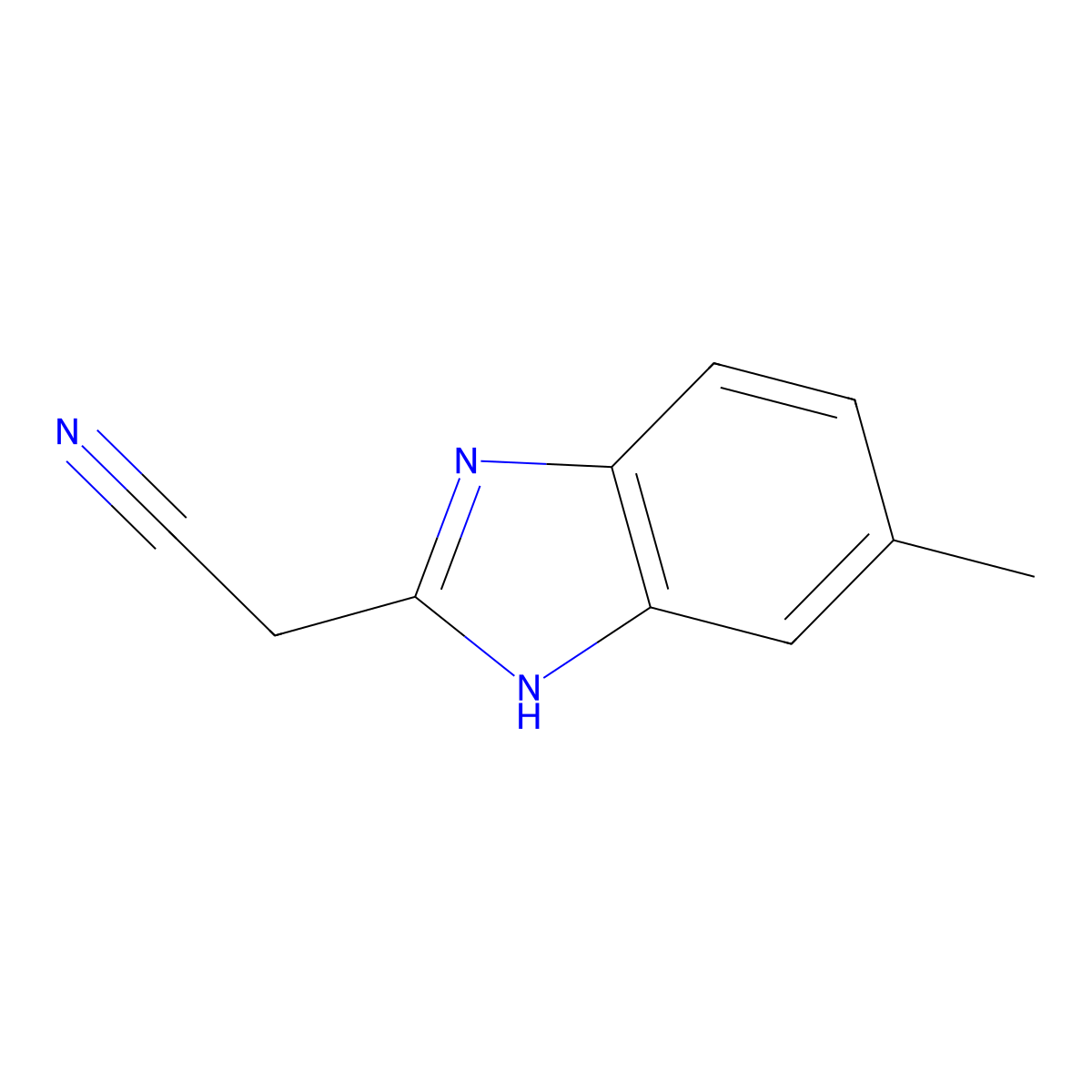 6-Methyl-1H-benzimidazole-2-acetonitrile molecular structure, CAS 27099-22-5