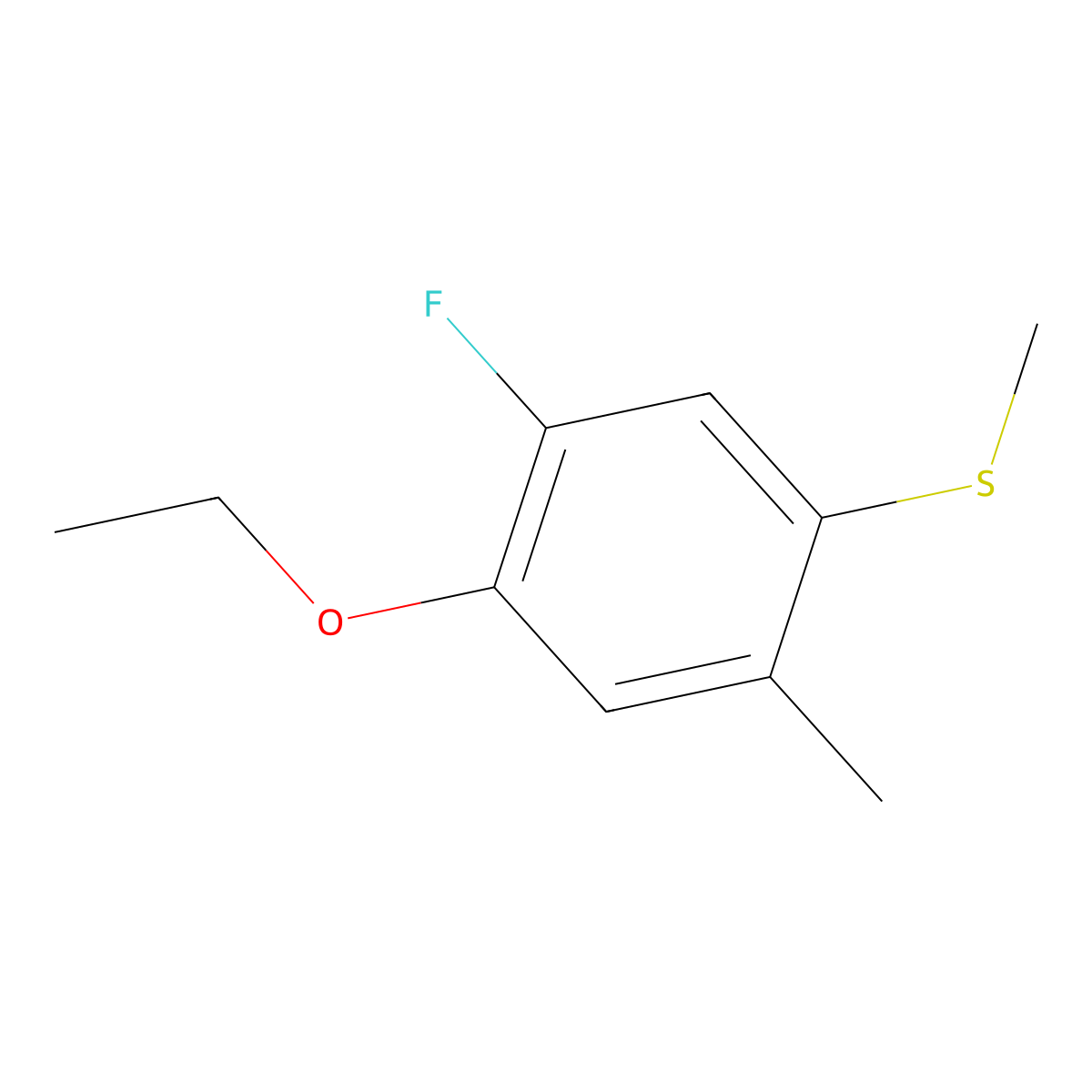 (4-Ethoxy-5-fluoro-2-methylphenyl)(methyl)sulfane molecular structure, CAS 2709907-44-6