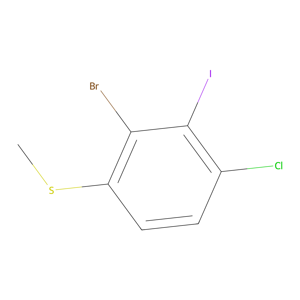 (2-Bromo-4-chloro-3-iodophenyl)(methyl)sulfane molecular structure, CAS 2709918-86-3
