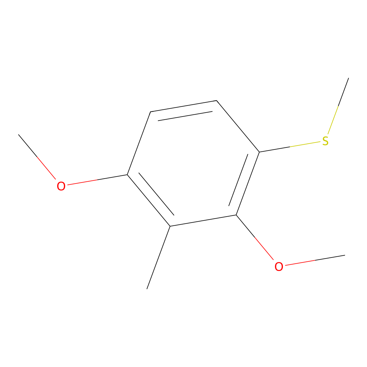 (2,4-Dimethoxy-3-methylphenyl)(methyl)sulfane molecular structure, CAS 2709929-94-0