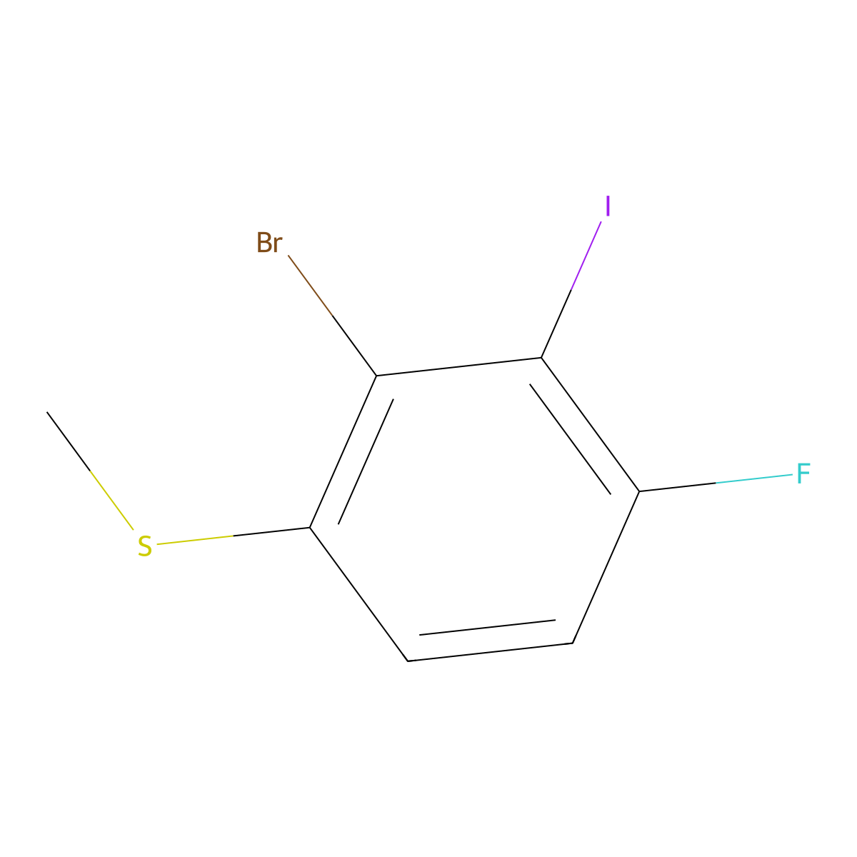 (2-Bromo-4-fluoro-3-iodophenyl)(methyl)sulfane molecular structure, CAS 2709971-04-8