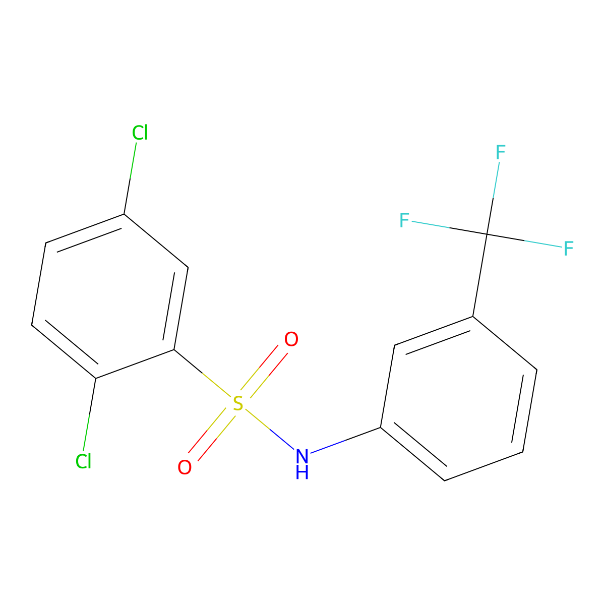 2,5-dichloro-N-[3-(trifluoromethyl)phenyl]benzenesulfonamide molecular structure, CAS 2710-08-9