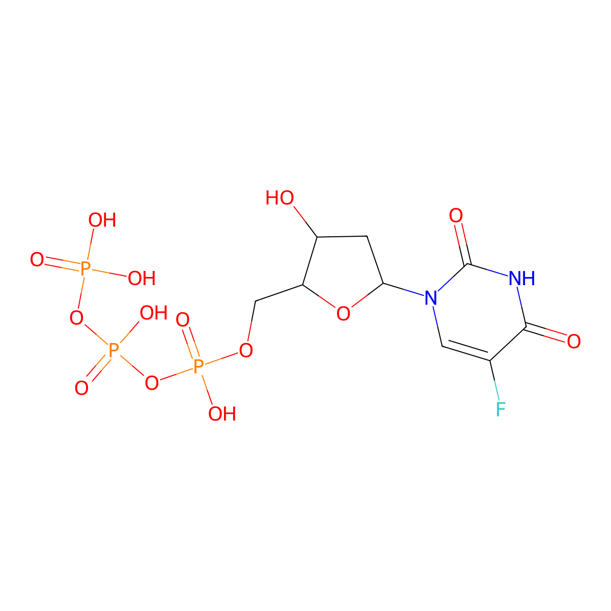 5-Fluorodeoxyuridine triphosphate molecular structure, CAS 2710-64-7