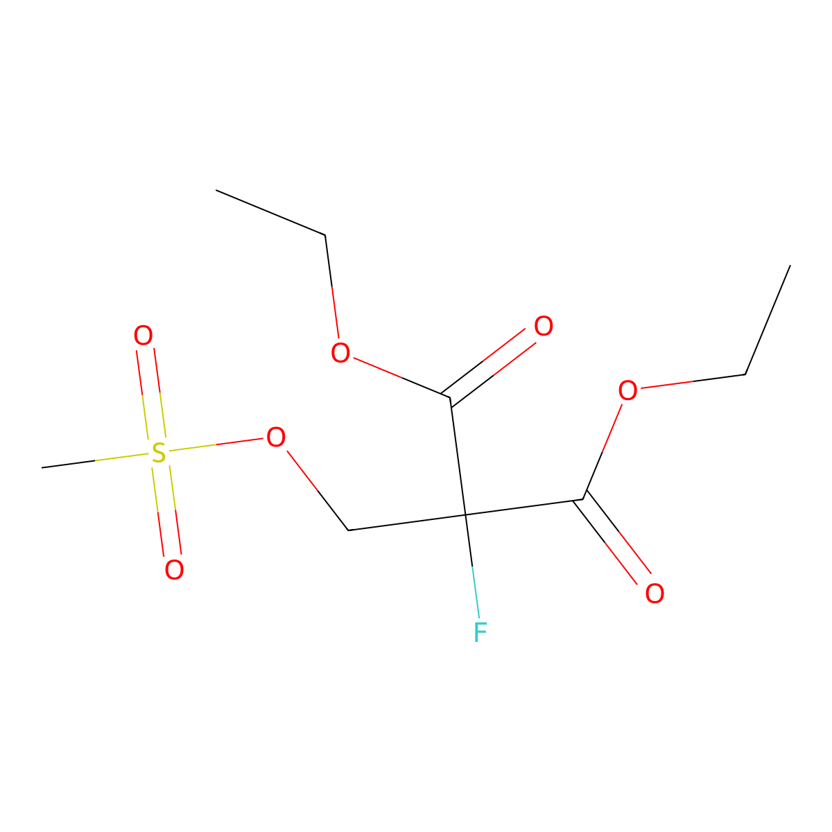 Diethyl fluoro{[(methanesulfonyl)oxy]methyl}propanedioate molecular structure, CAS 2710-86-3