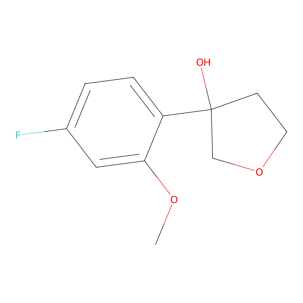 3-(4-Fluoro-2-methoxyphenyl)tetrahydro-3-furanol molecular structure, CAS 2710062-17-0