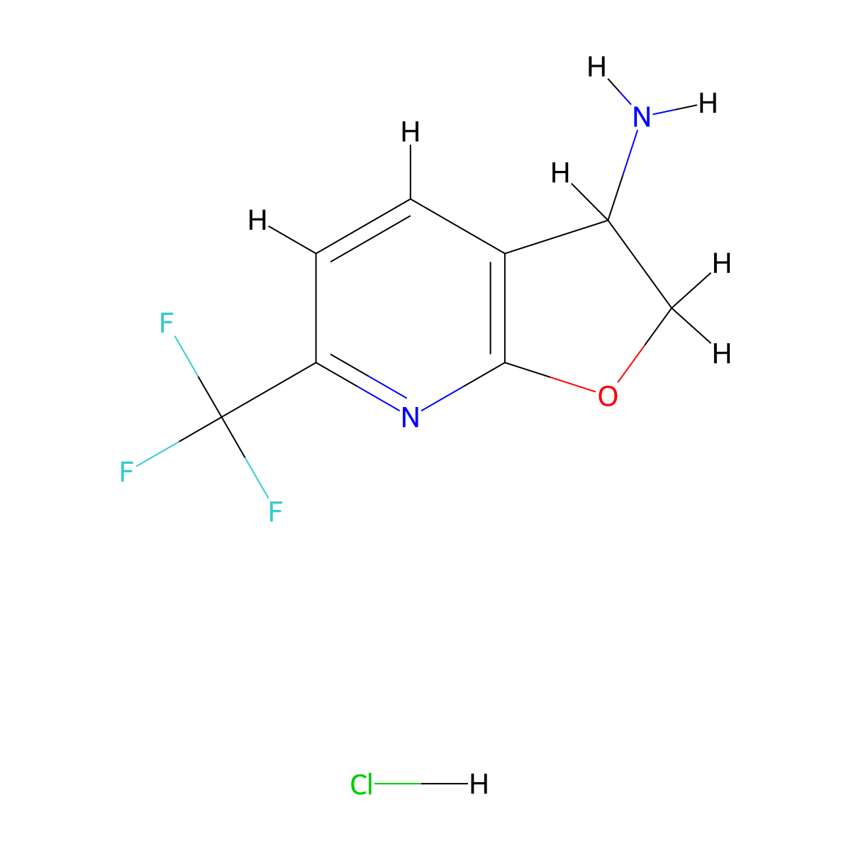 6-(Trifluoromethyl)-2,3-dihydrofuro[2,3-b]pyridin-3-amine;hydrochloride molecular structure, CAS 2710194-94-6