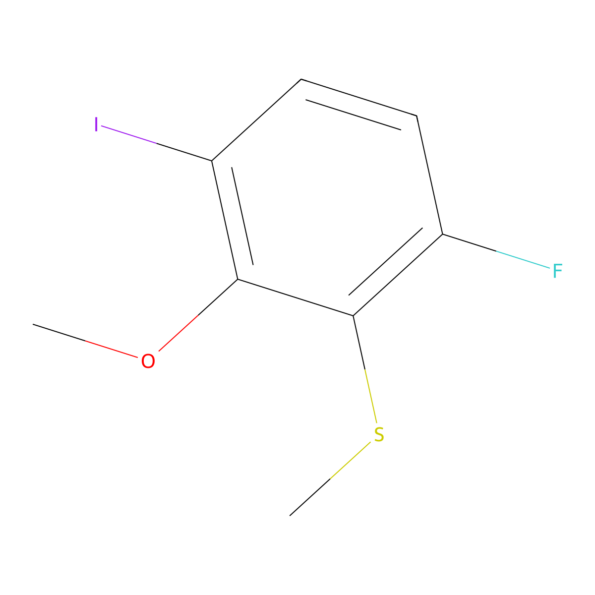 (6-Fluoro-3-iodo-2-methoxyphenyl)(methyl)sulfane molecular structure, CAS 2710261-05-3