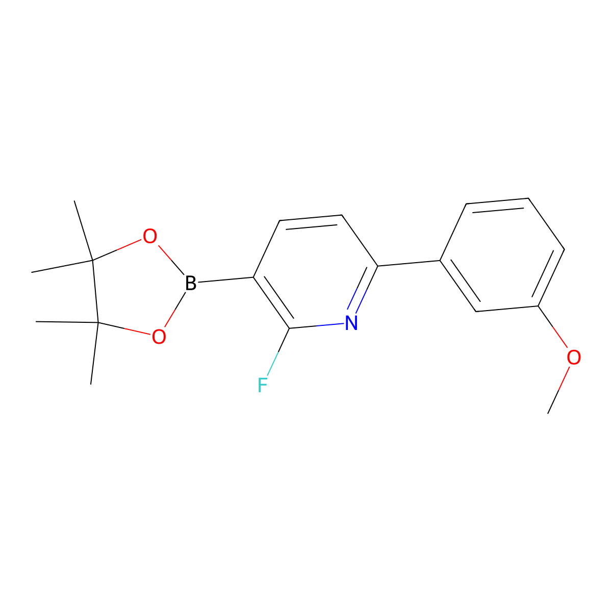 2-Fluoro-6-(3-methoxyphenyl)-3-(4,4,5,5-tetramethyl-1,3,2-dioxaborolan-2-yl)pyridine molecular structure, CAS 2710289-92-0
