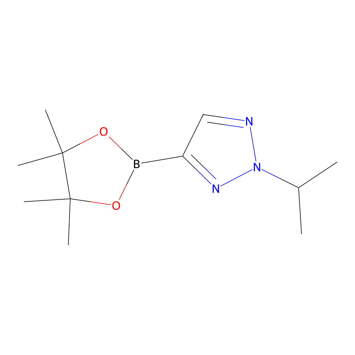 2-(propan-2-yl)-4-(4,4,5,5-tetramethyl-1,3,2-dioxaborolan-2-yl)-2H-1,2,3-triazole molecular structure, CAS 2710289-96-4