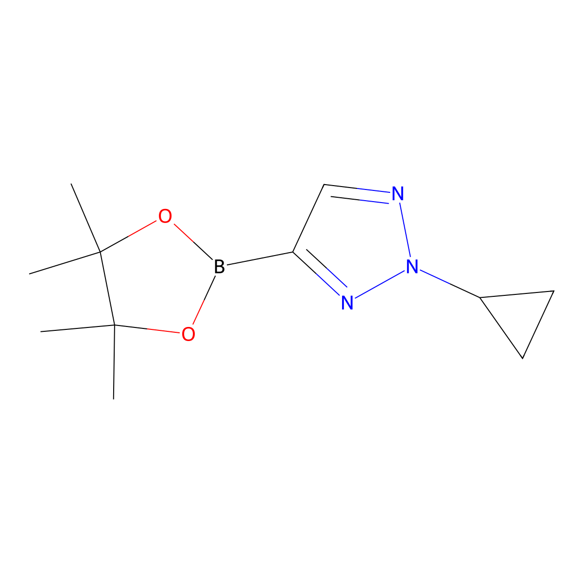 2-cyclopropyl-4-(4,4,5,5-tetramethyl-1,3,2-dioxaborolan-2-yl)-2H-1,2,3-triazole molecular structure, CAS 2710289-97-5