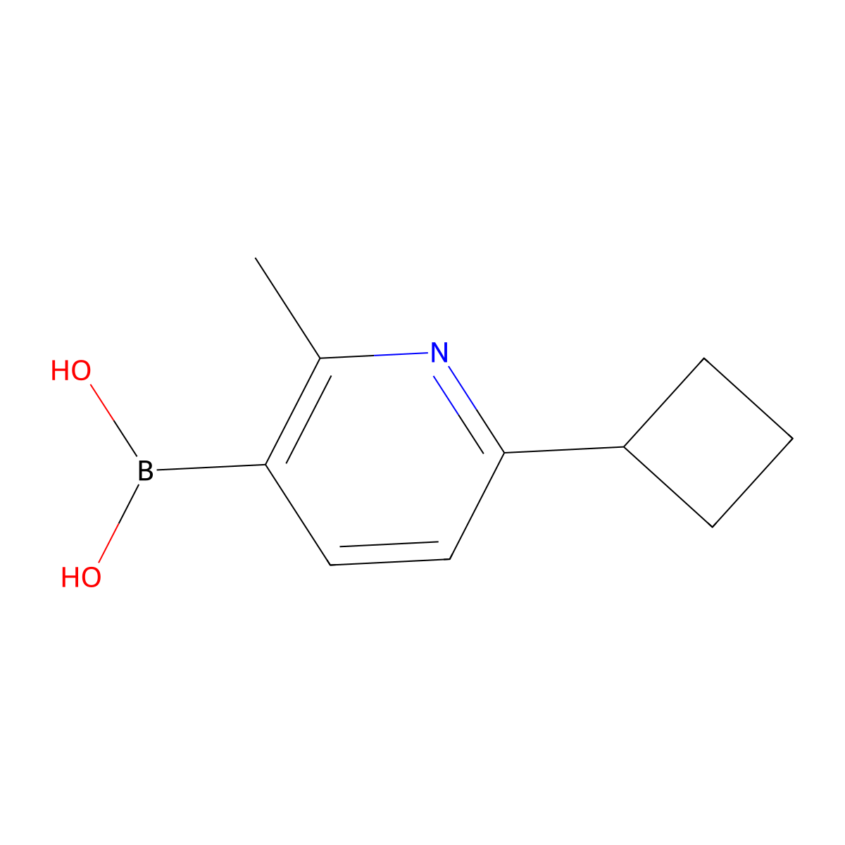 (6-Cyclobutyl-2-methylpyridin-3-yl)boronic acid molecular structure, CAS 2710290-20-1