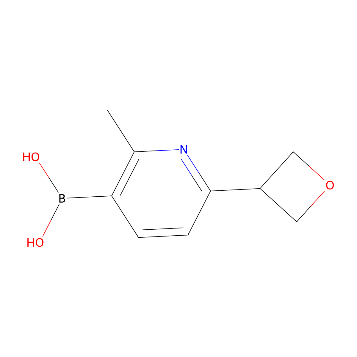 (2-Methyl-6-(oxetan-3-yl)pyridin-3-yl)boronic acid molecular structure, CAS 2710290-21-2