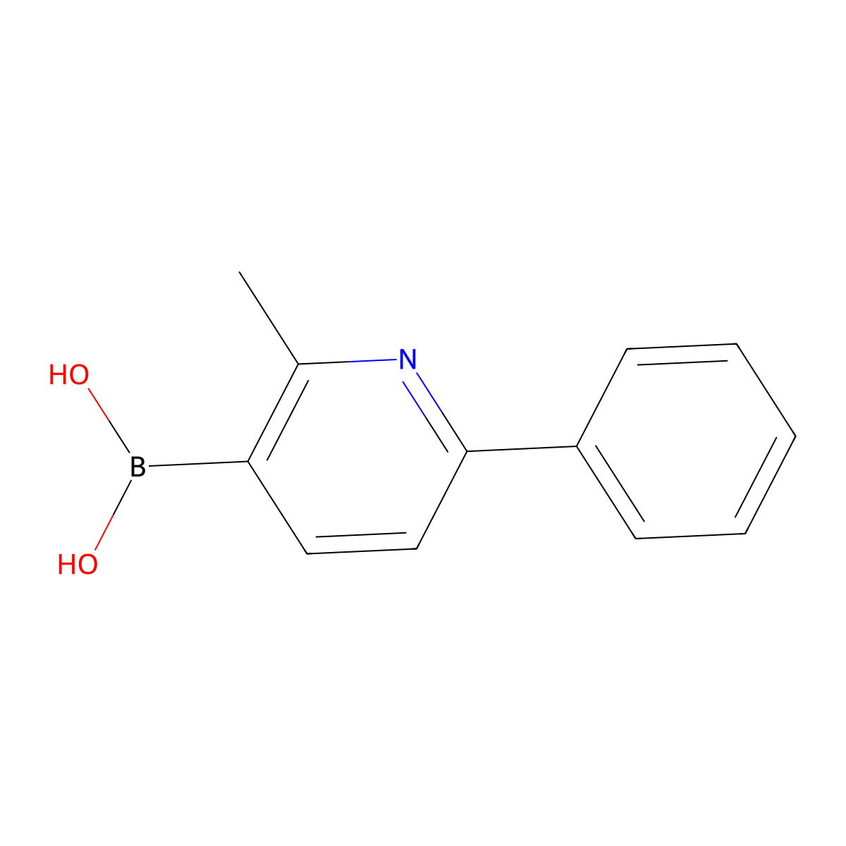 (2-Methyl-6-phenylpyridin-3-yl)boronic acid molecular structure, CAS 2710290-28-9