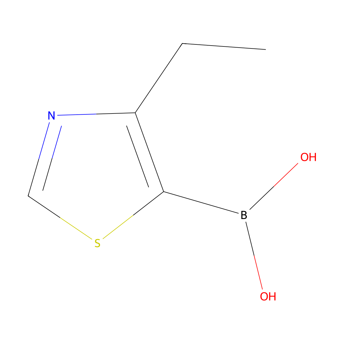 (4-Ethyl-1,3-thiazol-5-yl)boronic acid molecular structure, CAS 2710290-82-5