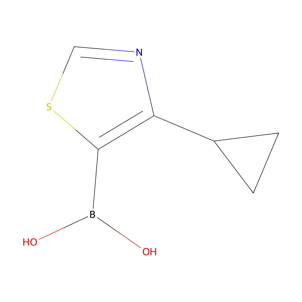 (4-Cyclopropylthiazol-5-yl)boronic acid molecular structure, CAS 2710290-83-6