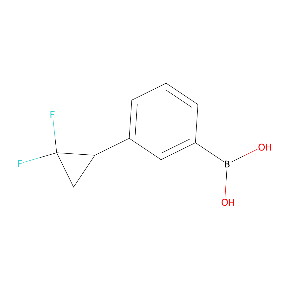 (3-(2,2-Difluorocyclopropyl)phenyl)boronic acid molecular structure, CAS 2710293-20-0