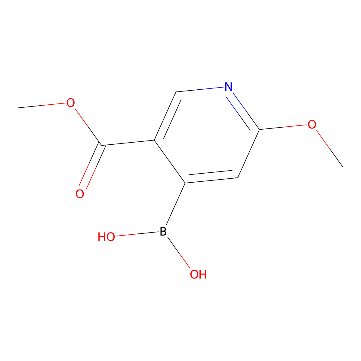 (2-Methoxy-5-(methoxycarbonyl)pyridin-4-yl)boronic acid molecular structure, CAS 2710293-21-1