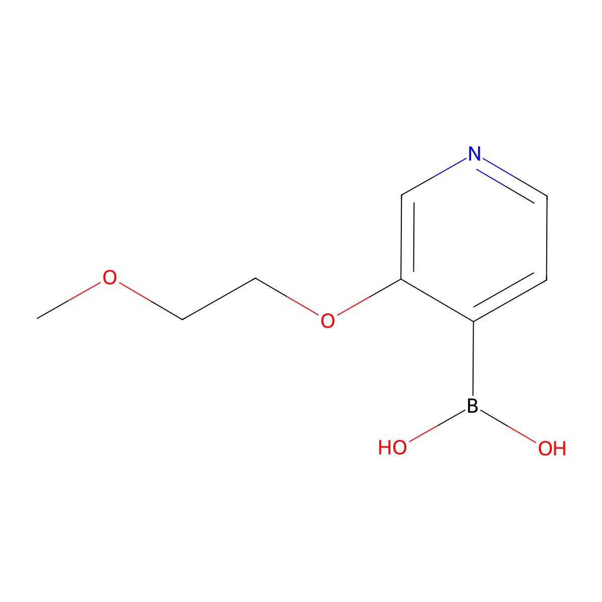 (3-(2-Methoxyethoxy)pyridin-4-yl)boronic acid molecular structure, CAS 2710293-22-2