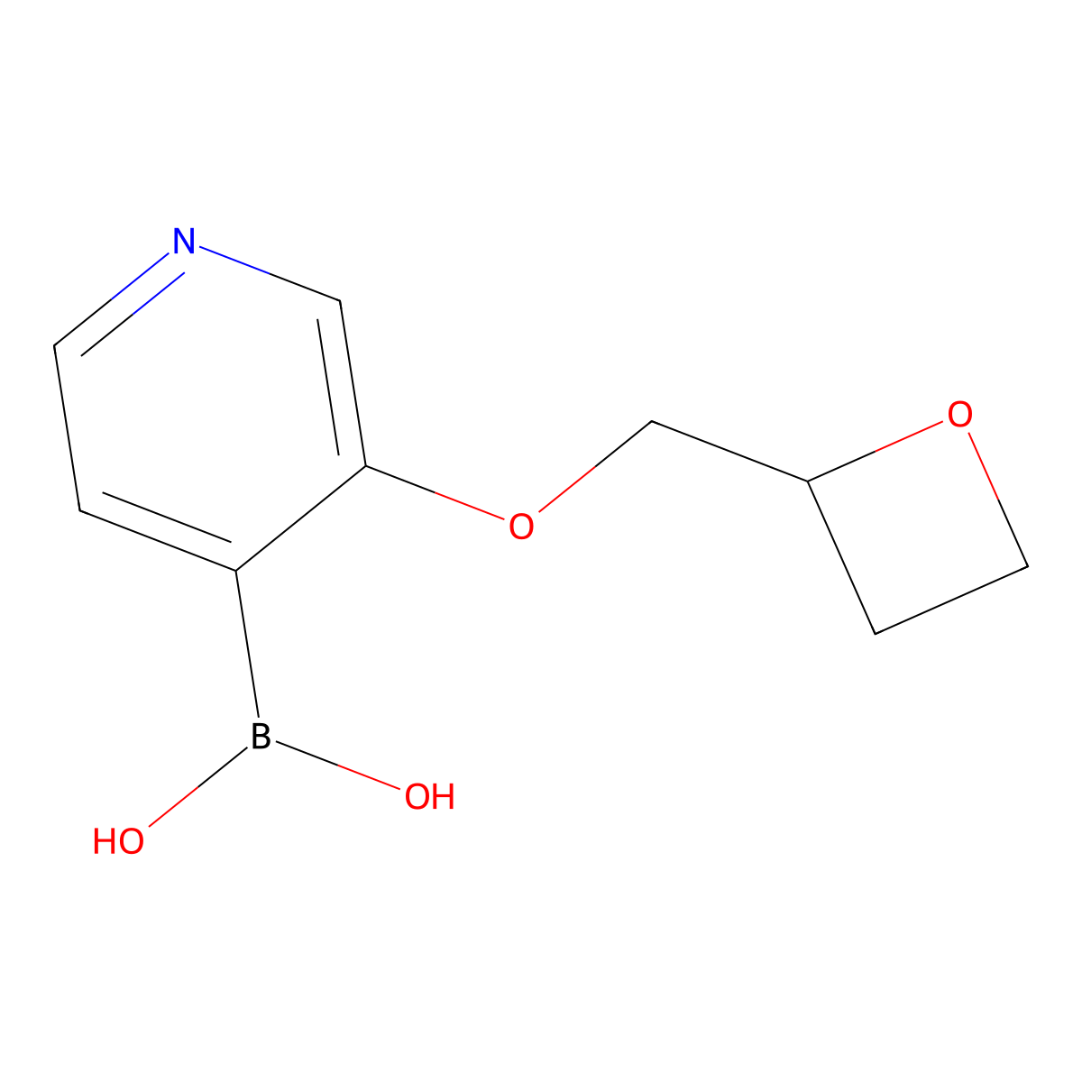 (3-(Oxetan-2-ylmethoxy)pyridin-4-yl)boronic acid molecular structure, CAS 2710293-23-3