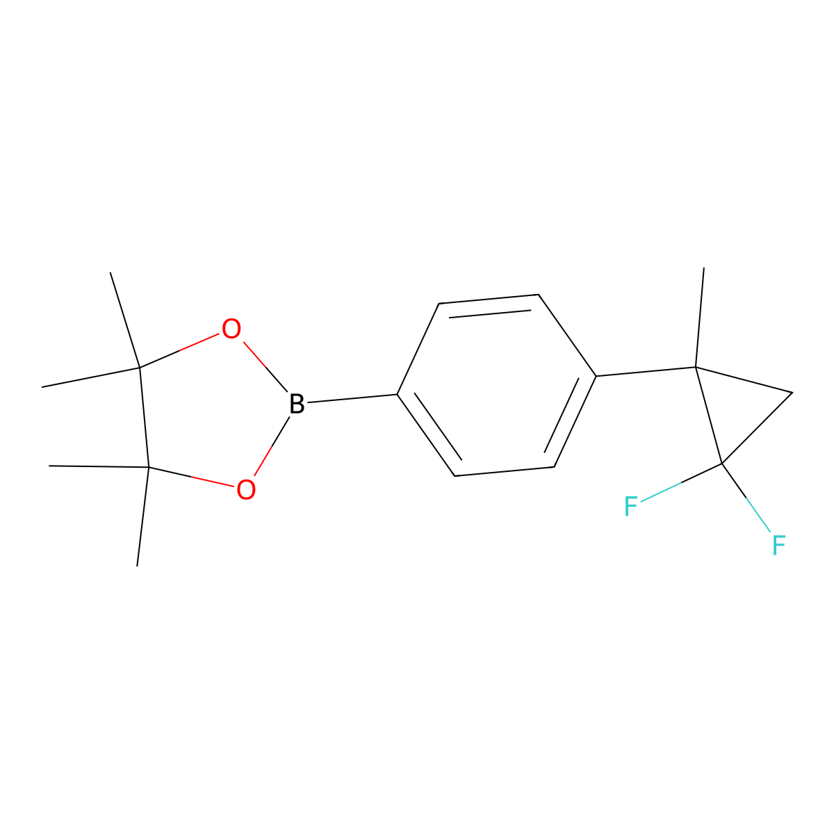 2-[4-(2,2-Difluoro-1-methylcyclopropyl)phenyl]-4,4,5,5-tetramethyl-1,3,2-dioxaborolane molecular structure, CAS 2710293-33-5