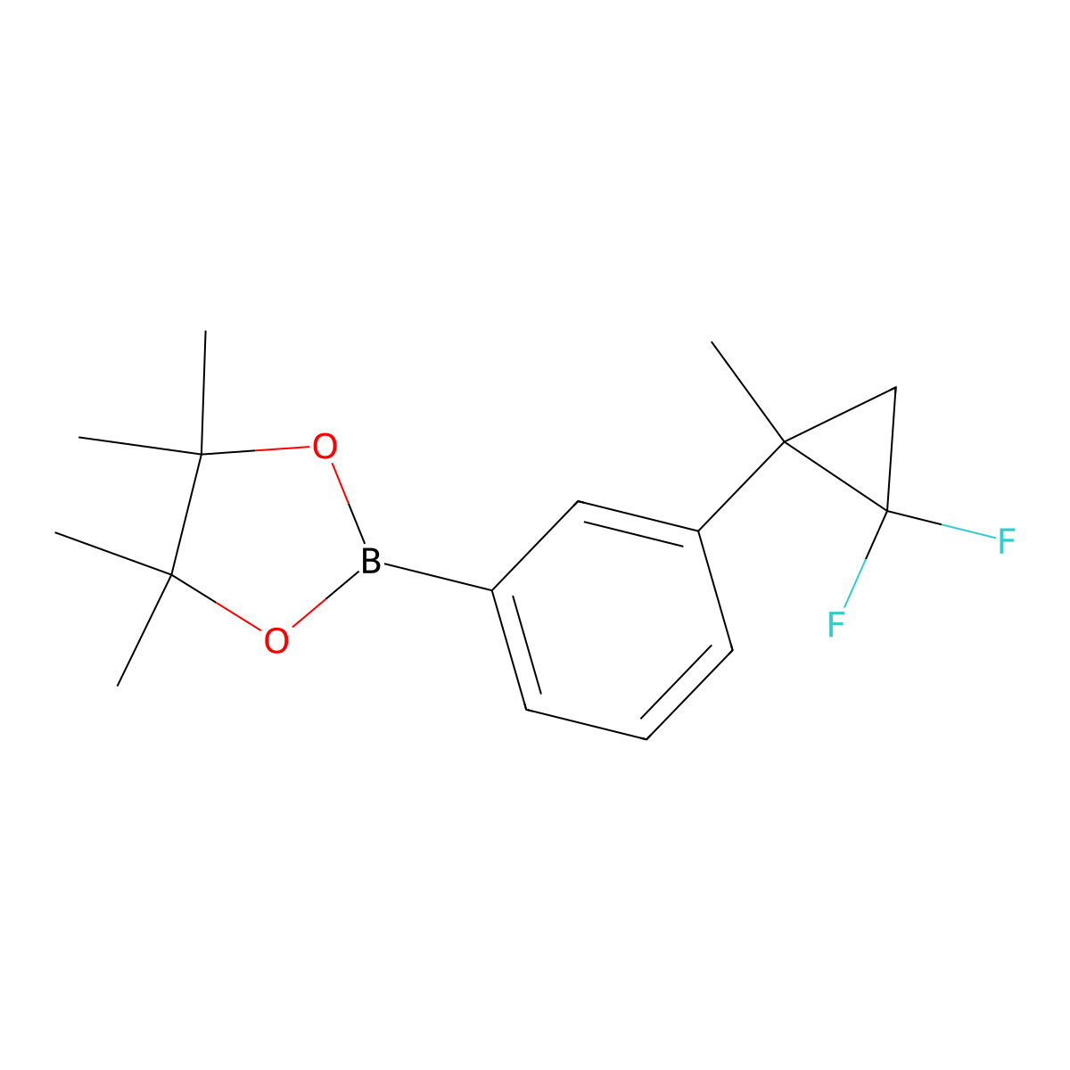 2-(3-(2,2-Difluoro-1-methylcyclopropyl)phenyl)-4,4,5,5-tetramethyl-1,3,2-dioxaborolane molecular structure, CAS 2710293-34-6