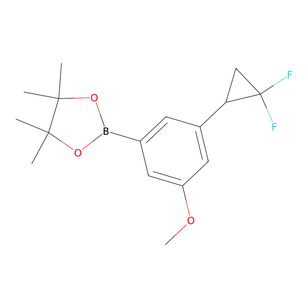 2-(3-(2,2-Difluorocyclopropyl)-5-methoxyphenyl)-4,4,5,5-tetramethyl-1,3,2-dioxaborolane molecular structure, CAS 2710293-48-2