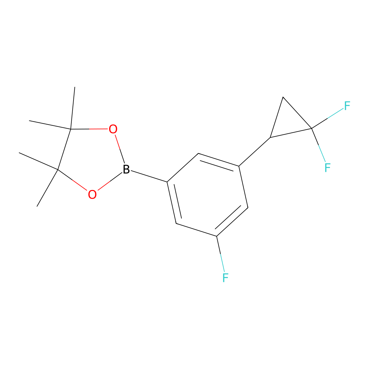 3-(2,2-Difluorocyclopropyl)-5-fluorophenylboronic Acid Pinacol Ester molecular structure, CAS 2710293-51-7