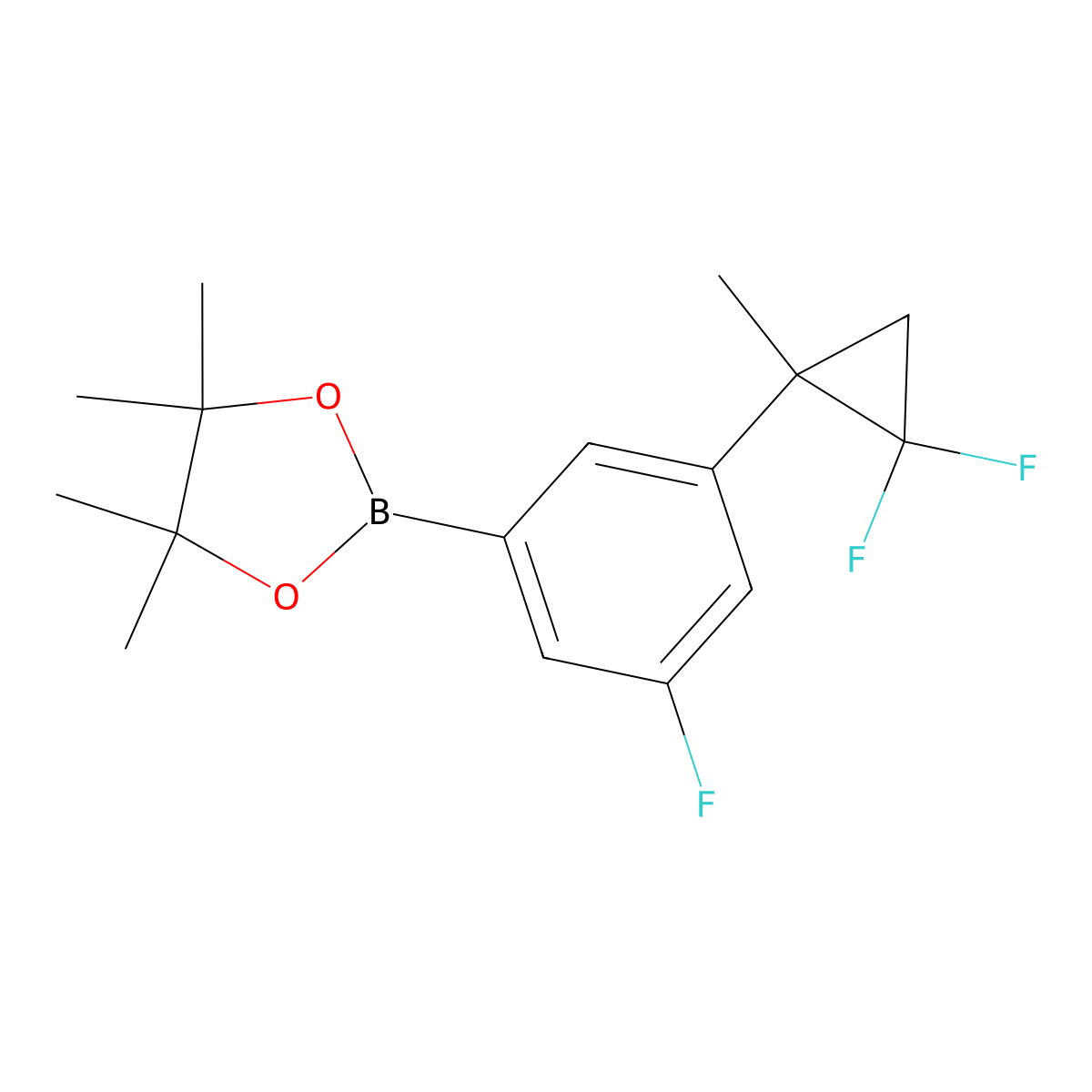 3-(2,2-Difluoro-1-methylcyclopropyl)-5-fluorophenylboronic Acid Pinacol Ester molecular structure, CAS 2710293-52-8