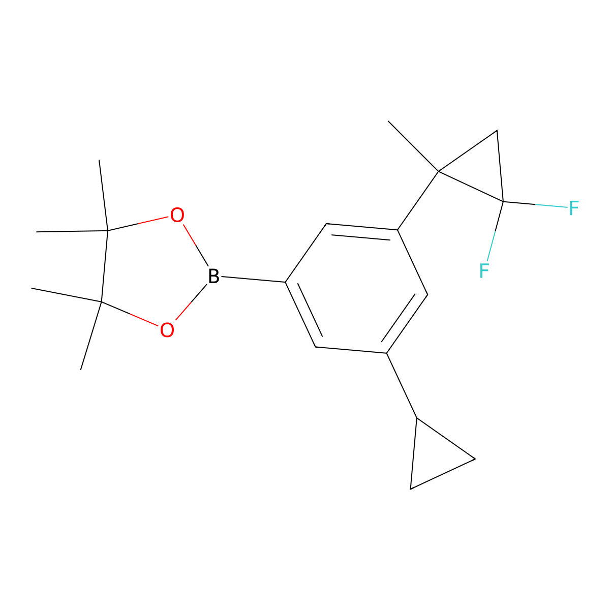 2-(3-Cyclopropyl-5-(2,2-difluoro-1-methylcyclopropyl)phenyl)-4,4,5,5-tetramethyl-1,3,2-dioxaborolane molecular structure, CAS 2710293-61-9