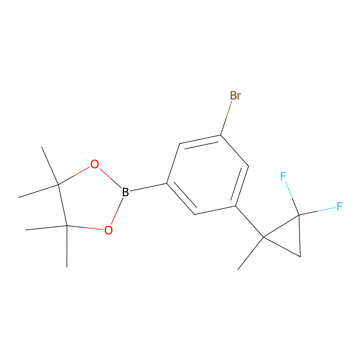 2-(3-Bromo-5-(2,2-difluoro-1-methylcyclopropyl)phenyl)-4,4,5,5-tetramethyl-1,3,2-dioxaborolane molecular structure, CAS 2710293-63-1