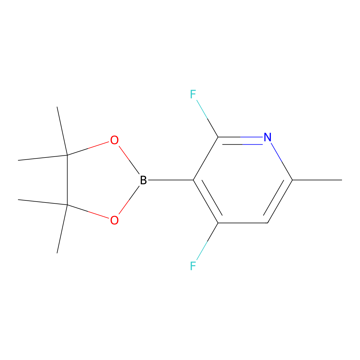 2,4-Difluoro-6-methyl-3-(4,4,5,5-tetramethyl-1,3,2-dioxaborolan-2-yl)pyridine molecular structure, CAS 2710293-66-4
