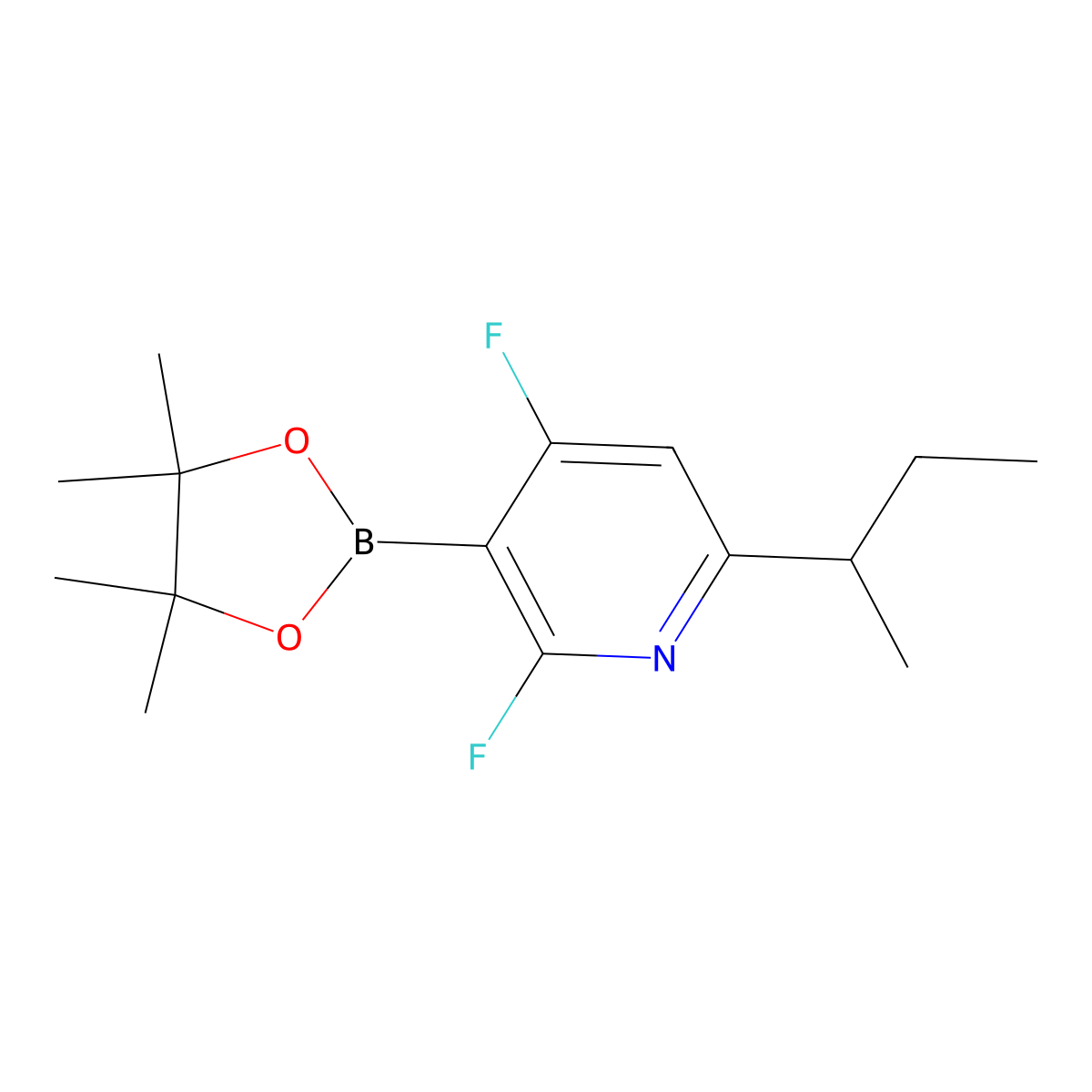 6-(Sec-butyl)-2,4-difluoro-3-(4,4,5,5-tetramethyl-1,3,2-dioxaborolan-2-yl)pyridine molecular structure, CAS 2710293-70-0