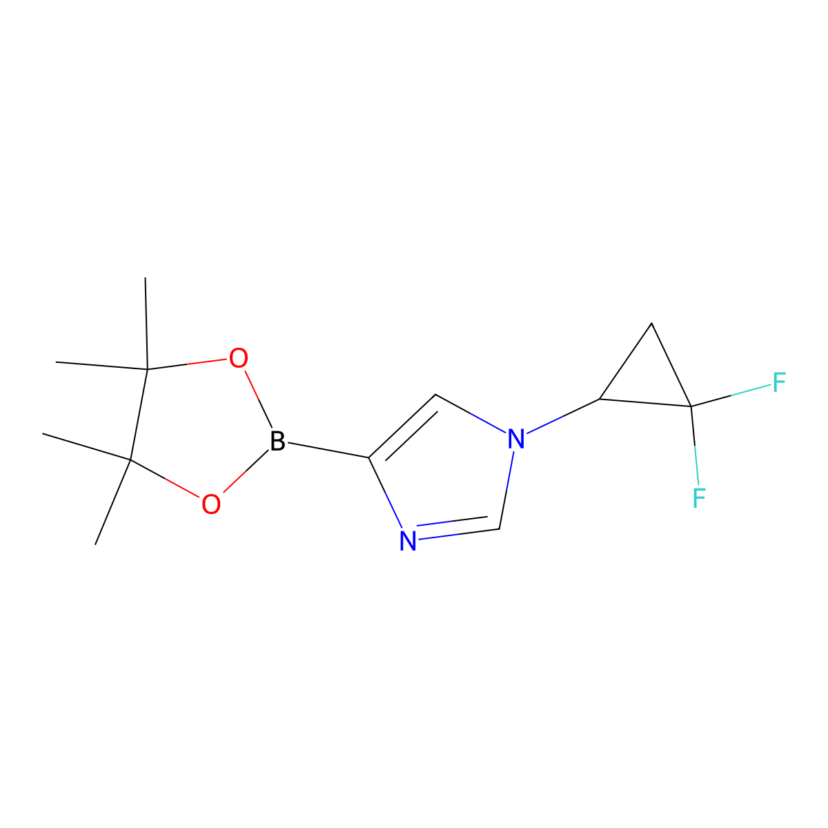 1-(2,2-difluorocyclopropyl)-4-(4,4,5,5-tetramethyl-1,3,2-dioxaborolan-2-yl)-1H-imidazole molecular structure, CAS 2710293-83-5
