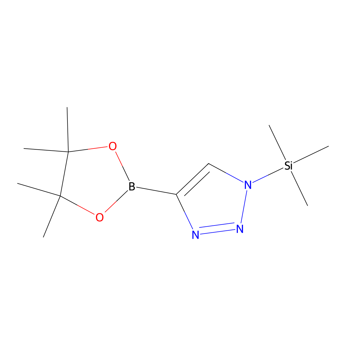 4-(4,4,5,5-tetramethyl-1,3,2-dioxaborolan-2-yl)-1-(trimethylsilyl)-1H-1,2,3-triazole molecular structure, CAS 2710293-87-9