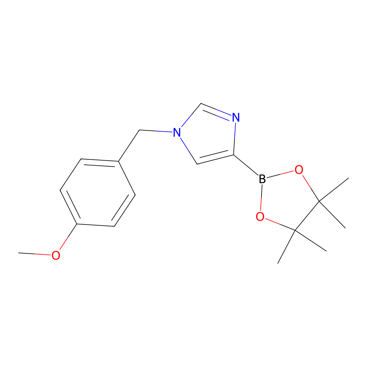 1-(4-methoxybenzyl)-4-(4,4,5,5-tetramethyl-1,3,2-dioxaborolan-2-yl)-1H-imidazole molecular structure, CAS 2710293-88-0