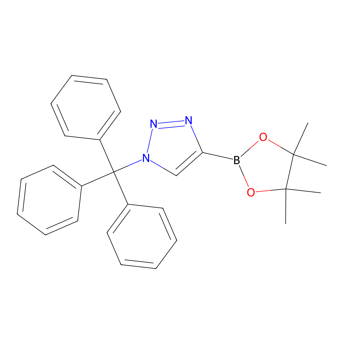 4-(4,4,5,5-tetramethyl-1,3,2-dioxaborolan-2-yl)-1-trityl-1H-1,2,3-triazole molecular structure, CAS 2710293-92-6