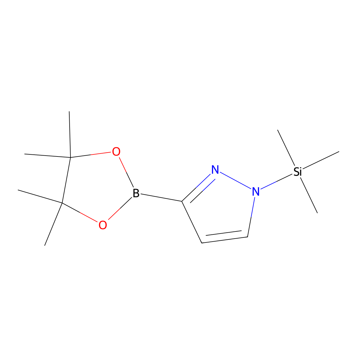 3-(4,4,5,5-tetramethyl-1,3,2-dioxaborolan-2-yl)-1-(trimethylsilyl)-1H-pyrazole molecular structure, CAS 2710293-93-7