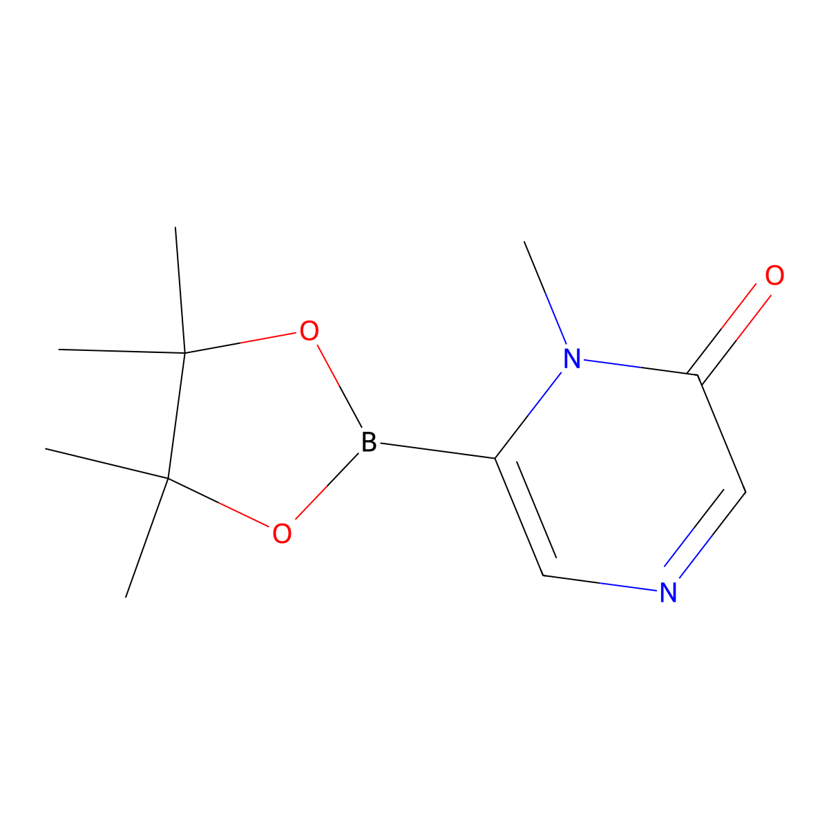 1-methyl-6-(4,4,5,5-tetramethyl-1,3,2-dioxaborolan-2-yl)pyrazin-2(1H)-one molecular structure, CAS 2710293-94-8