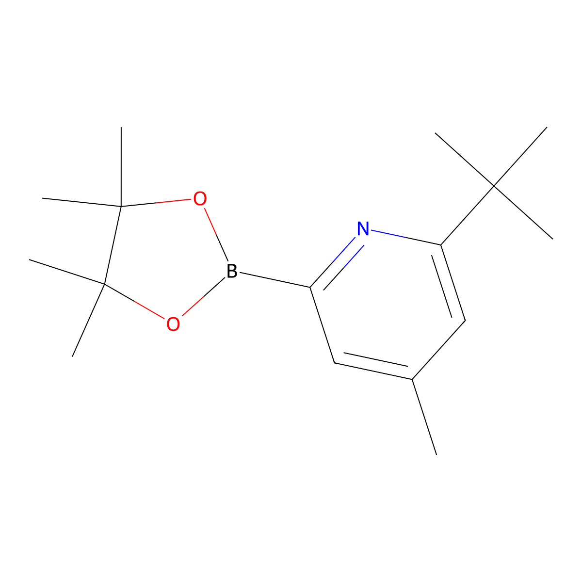2-(Tert-butyl)-4-methyl-6-(4,4,5,5-tetramethyl-1,3,2-dioxaborolan-2-yl)pyridine molecular structure, CAS 2710294-04-3