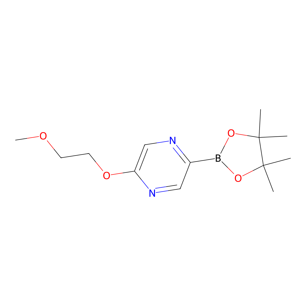2-(2-Methoxyethoxy)-5-(4,4,5,5-tetramethyl-1,3,2-dioxaborolan-2-yl)pyrazine molecular structure, CAS 2710294-23-6