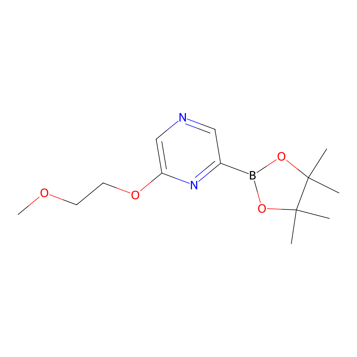 2-(2-Methoxyethoxy)-6-(4,4,5,5-tetramethyl-1,3,2-dioxaborolan-2-yl)pyrazine molecular structure, CAS 2710294-26-9