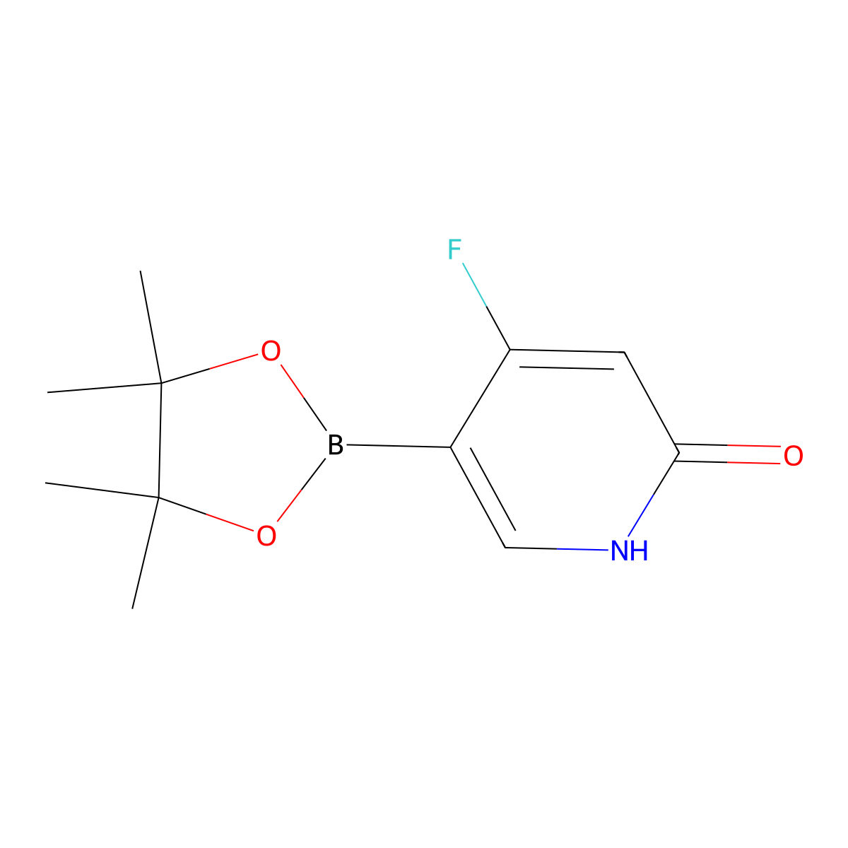 4-fluoro-5-(4,4,5,5-tetramethyl-1,3,2-dioxaborolan-2-yl)-1H-pyridin-2-one molecular structure, CAS 2710294-34-9
