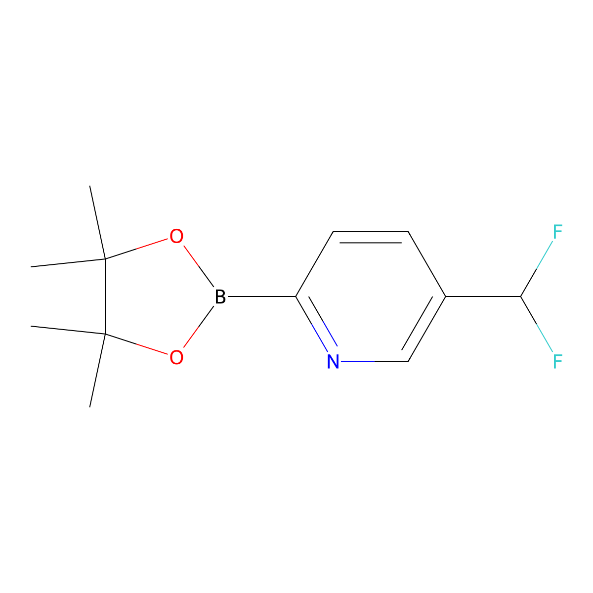 5-(Difluoromethyl)-2-(4,4,5,5-tetramethyl-1,3,2-dioxaborolan-2-YL)pyridine molecular structure, CAS 2710294-35-0