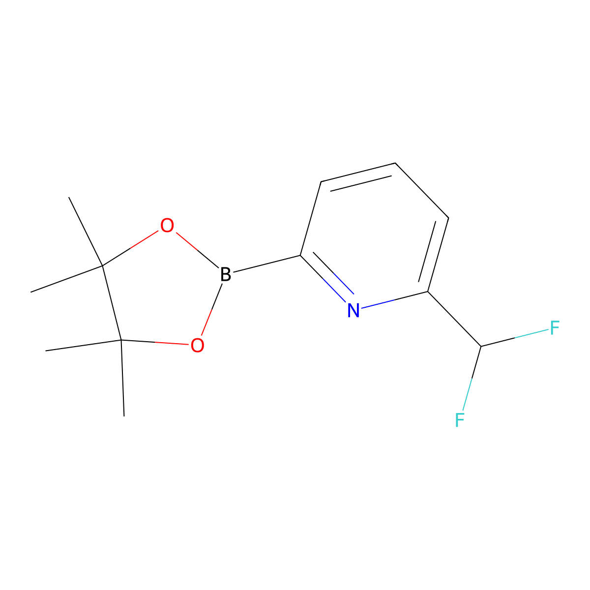2-(Difluoromethyl)-6-(4,4,5,5-tetramethyl-1,3,2-dioxaborolan-2-yl)pyridine molecular structure, CAS 2710294-38-3