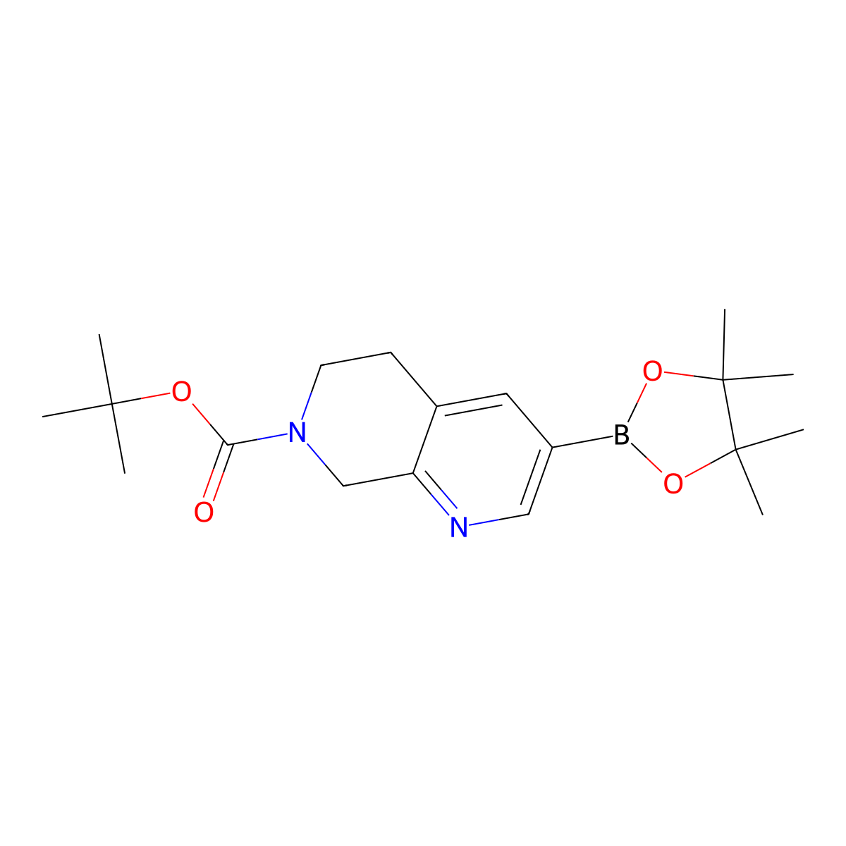 tert-Butyl 3-(tetramethyl-1,3,2-dioxaborolan-2-yl)-6,8-dihydro-5H-1,7-naphthyridine-7-carboxylate molecular structure, CAS 2710294-43-0
