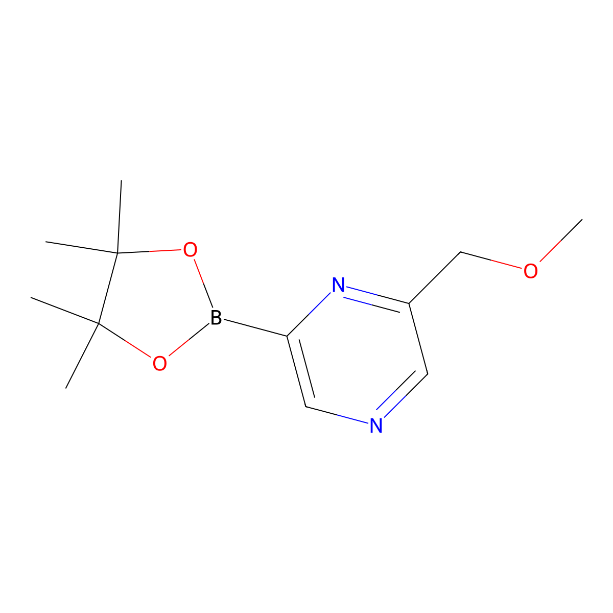 2-(Methoxymethyl)-6-(4,4,5,5-tetramethyl-1,3,2-dioxaborolan-2-yl)pyrazine molecular structure, CAS 2710294-45-2