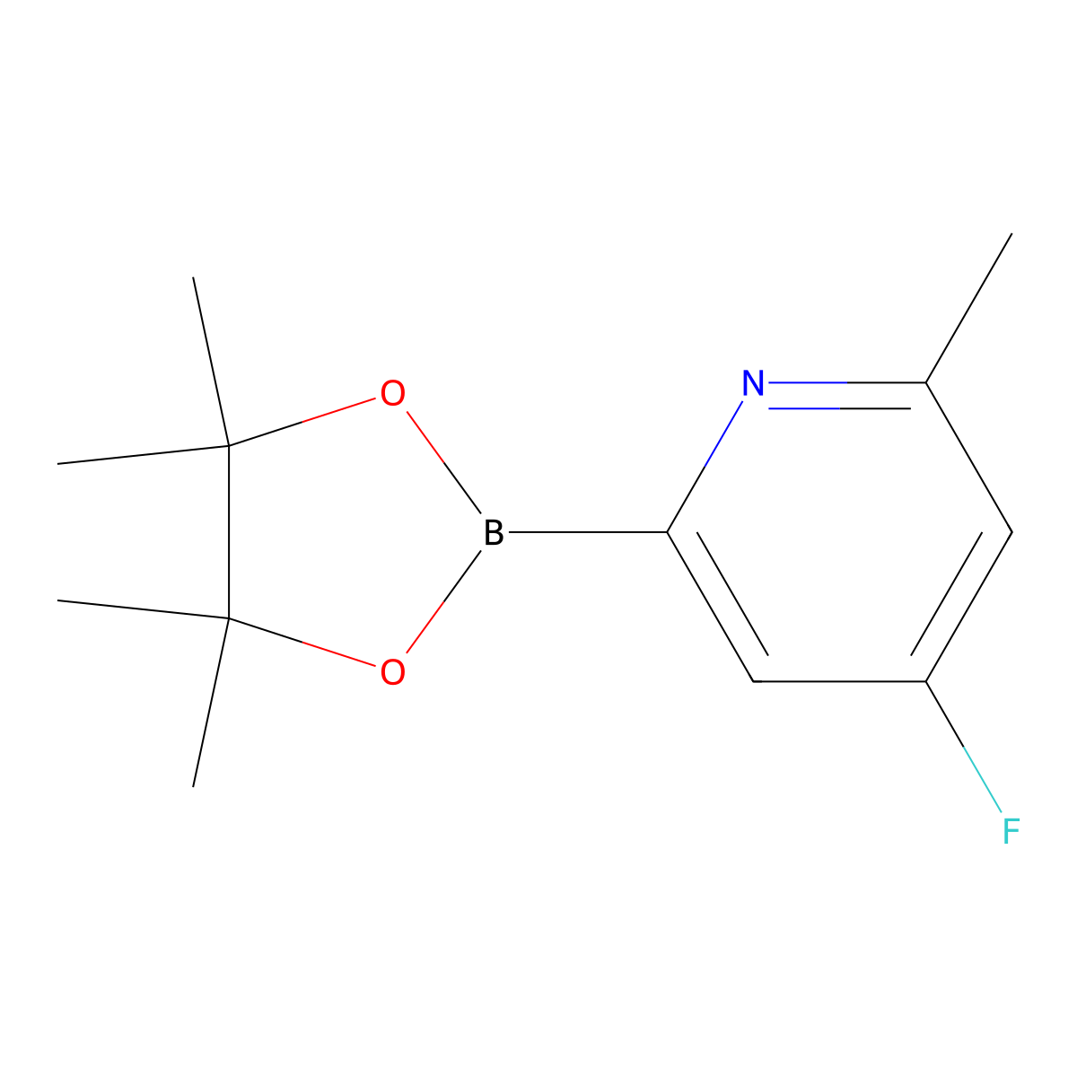 (4-Fluoro-6-methylpyridin-2-YL)boronic acid pinacol ester molecular structure, CAS 2710294-49-6